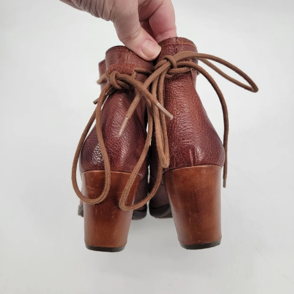 Kork Ease Kalpana Granny Lace Up Leather Boots Size 8 Brown Acadmia Romantic - Picture 11 of 16